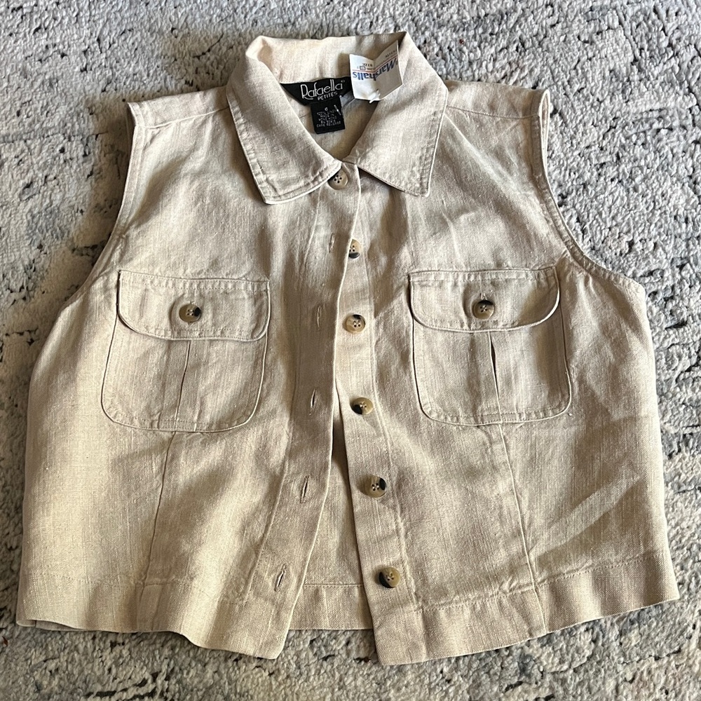 Bechamel Tan Sleeveless Women's Top